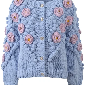 Handmade Crochet Flower Ball Thi Needle round Ne Versatile Knitted Open Cardigan Coat Sweet Fre Sle for Autumn 2025 - AliExpress Sweaters&Jumpers