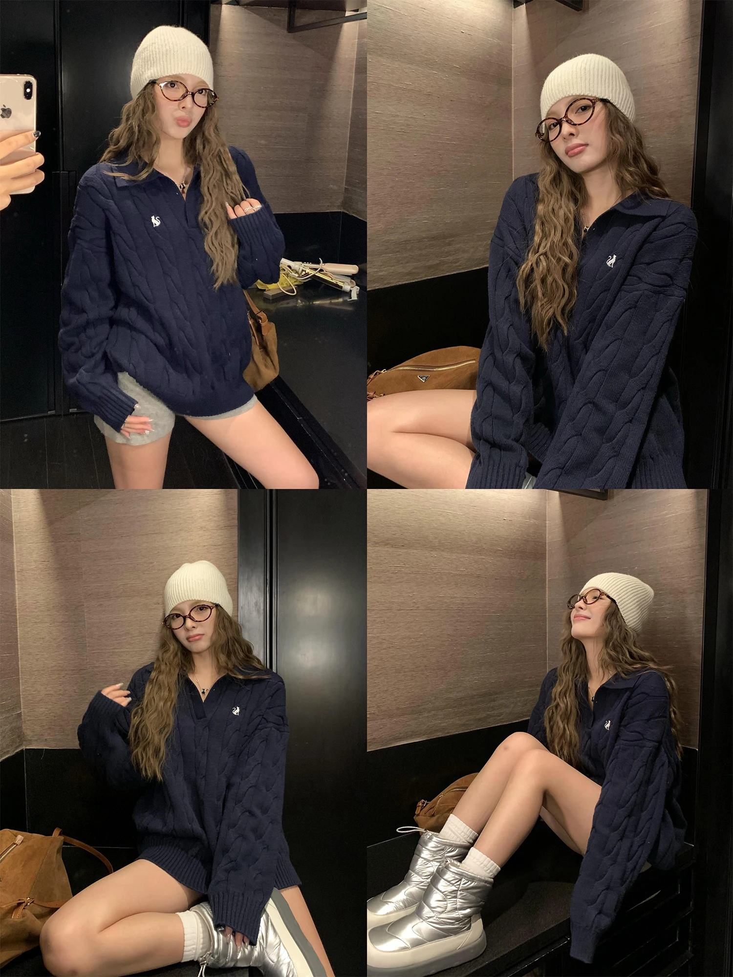 Women's Thiened Embroidered Knitwear V-ne Turtlene Autumn Winter Sweater Loose Fit Long Sve Casual Sle - AliExpress Sweaters&Jumpers