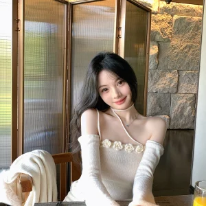 Heavy-Work Floral One-Shoulder Sweater Lazy Autumn Winter Women's Knitted Top Sweet Style Long Sleeve Regular Length - AliExpress Sweaters&Jumpers