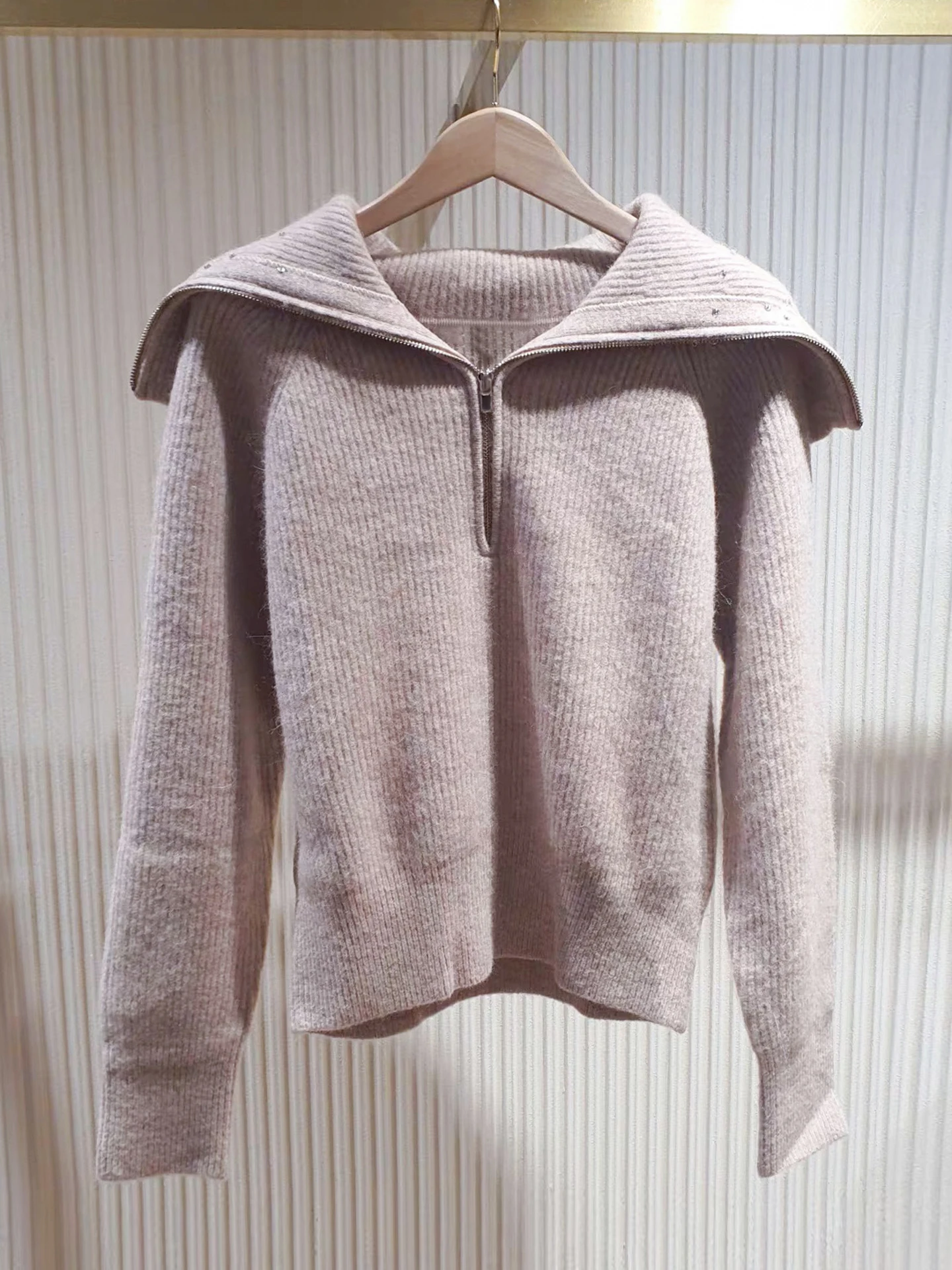 M Home South Oil High End Women's Knitted Sweater with Diamond Embellishment And Large Collar Autumn Winter Cardigan Coat - AliExpress Sweaters&Jumpers