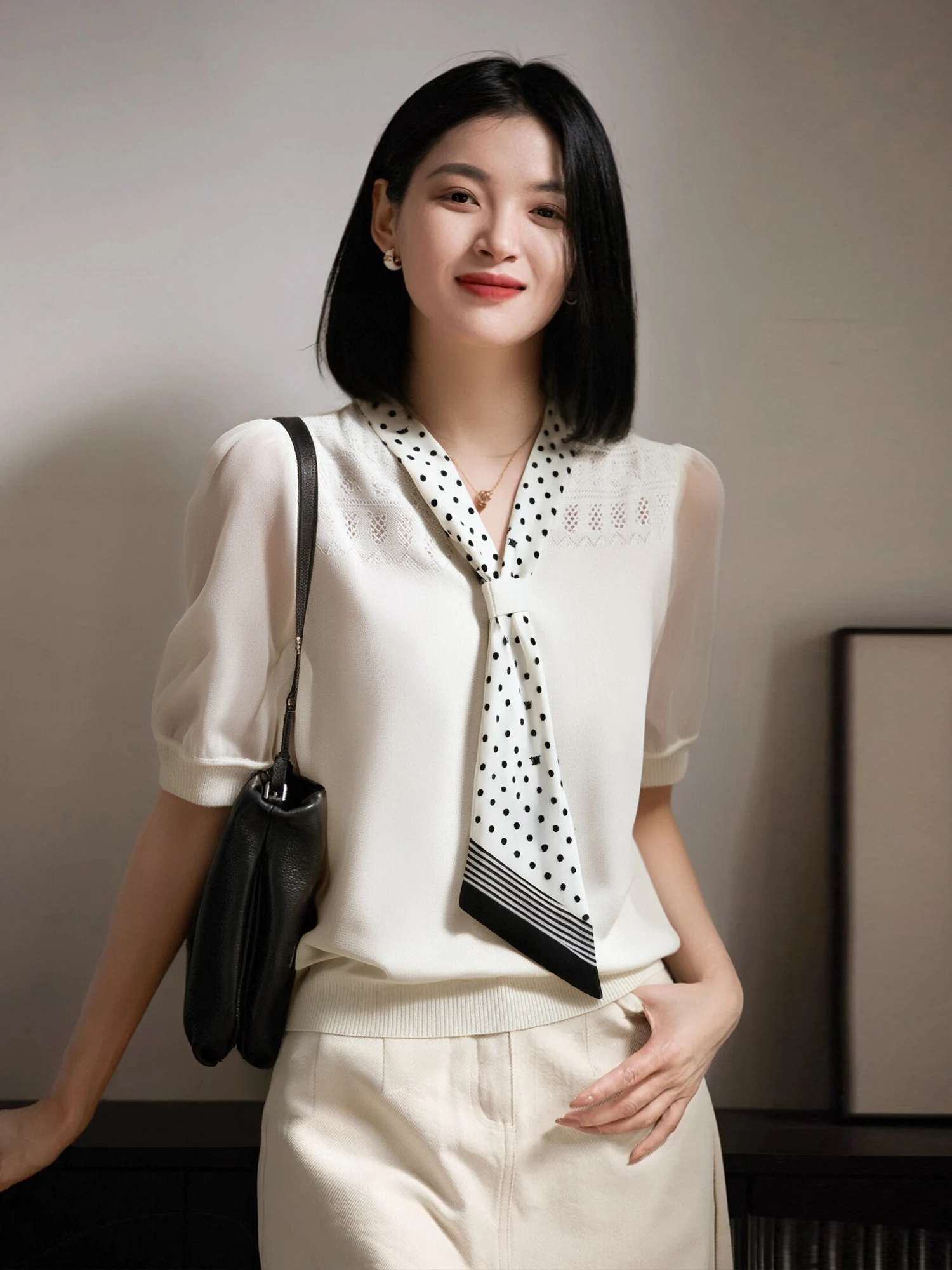 Chivirin Ice Silk Knitted Top Women's Summer irt Loose ort Sve V-Ne T-irt Comfortable Breathable Polyester Fiber - AliExpress Sweaters&Jumpers