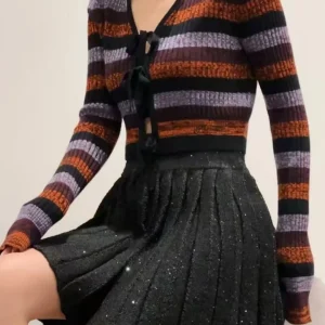 Amazing Spring Wool Stripe Knot Belted Slim Fit Knitted Open Cardigan Women's Faion American Sle V-ne ort Length - AliExpress Sweaters&Jumpers