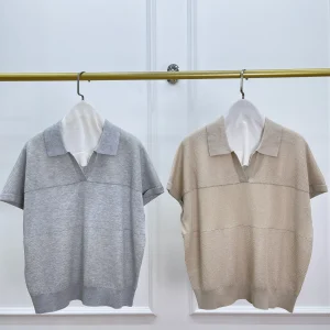 Spring Knitted Women'S Clothing High Quality Tencel Linen Chain Lapel Short Sleeve Knitted Solid Color Slim Temperament Top - AliExpress Sweaters&Jumpers