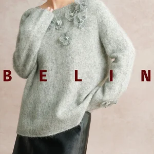 Soft Heavy Embroidery Alpaca Wool Camere Sweater Gentle Mature Sle High End Line Women's Knittedwear Plant Floral Pattern - AliExpress Sweaters&Jumpers