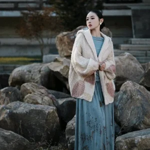 Original Artistic Hooded Open Cardigan Knitted Woolen Jaet Breathable Thiened Fem Outerwear Suitable for Commuting - AliExpress Sweaters&Jumpers