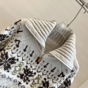 2025 Autumn/Winter New High-Quality Fashionable Bean Green Collared Knit Cardigan - AliExpress Sweaters&Jumpers