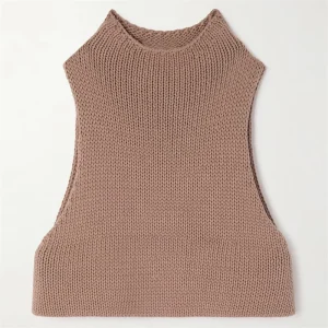 Women's sweater New elastic slim sleeveless top for autumn 2025 Cotton blend high neck pullover Women's vest Women's turtleneck - AliExpress Sweaters&Jumpers