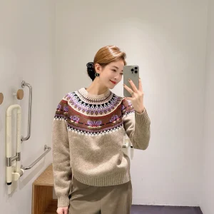 Loose Fit round Ne Woolen Sweater Fair Isle Pattern Base irt Women's Faion Winter New Sle Comfortable Soft Long Sve - AliExpress Sweaters&Jumpers