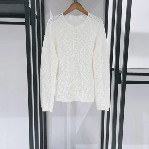 Cashmere-Blend Lace-Knit Women's Sweater, Elegant Commuter Crewneck Long-Sleeve Pullover Knit Top 2025 Winter New Arrival Y2K - AliExpress Sweaters&Jumpers