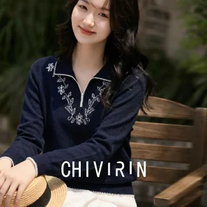Chivirin Women's Long Sleeve Zipper Knitted Sweater Versatile Casual Style Comfortable Fit Spring Fashion Commute Essential - AliExpress Sweaters&Jumpers