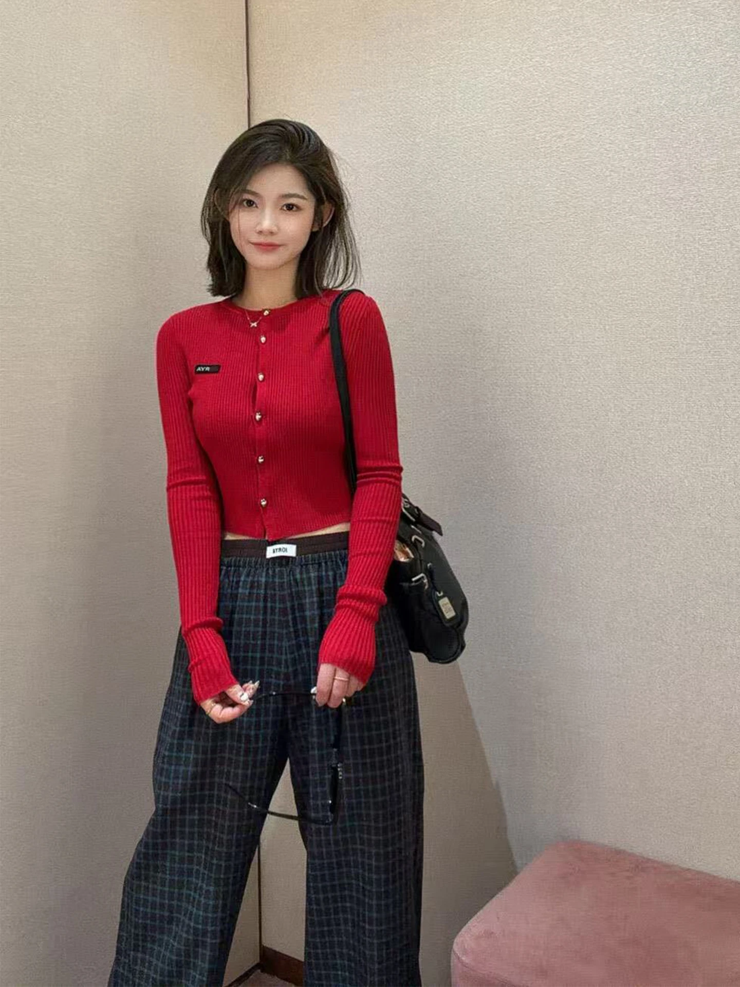 Red Woolen Knitted Cardigan Women's Slim Fit Festival Aosphere Sweater Top Jialin Casual Sle Button up Long Sve - AliExpress Sweaters&Jumpers
