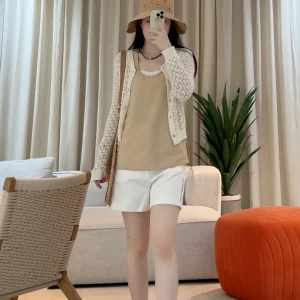 PM Wang Na Na Spring New Pure Color Pure Cotton Simple Faion Button Long Sve ort Coat Women's Breathable round Ne ... - AliExpress Sweaters&Jumpers