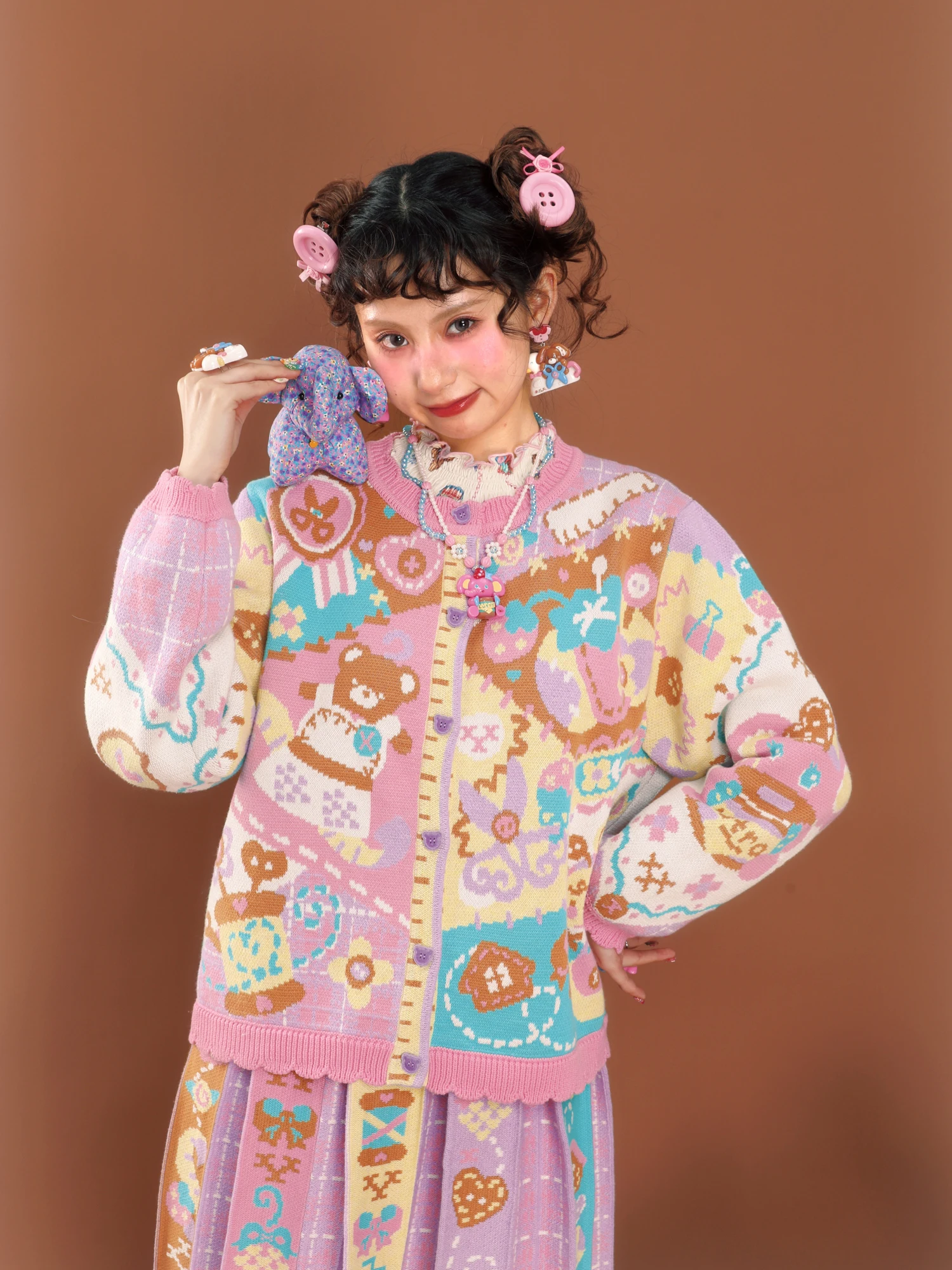 LutraJump Vintage Style Knitted Sweater Coat Pink Purple Patchwork Floral Embroidery Long Sleeve Open Cardigan Women's Cotton - AliExpress Sweaters&Jumpers