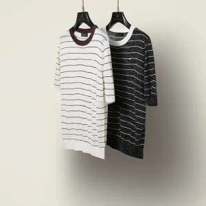 Blancwing Long Termism 4 Needle Linen Blend Lightweight Loose Classic round Ne Knitted T Striped Pattern Commute Sle Wom... - AliExpress Sweaters&Jumpers