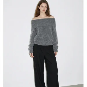 Ele Sle Women's Woolen oulder-baring Knitwear Spring Autumn Loose Fit Long Sve ort Length Casual Faion Inner Wear - AliExpress Sweaters&Jumpers