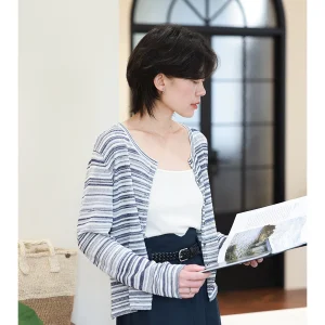 Women's Long Sve Knitted Cardigan Segmented Dyeing Stripe Pattern Air Conditioned Room Outerwear oulder awl Sun Protec... - AliExpress Sweaters&Jumpers
