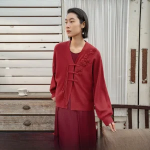Women's Vintage Knitted Open Cardigan Long Sve Slim Fit Hooked Flower Top Polyester Fiber V-Ne Button Detail Hollow out - AliExpress Sweaters&Jumpers