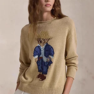 Loose Fit Heavy Embroidery Cartoon Bear round Ne Long Sve Knitted Sweater Commute Sle Nylon Fabric Women's Faion - AliExpress Sweaters&Jumpers