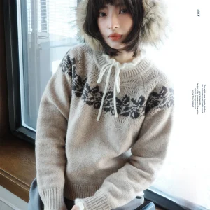 Retro Sle Woolen Sweater Fair Isle Knit Texture Soft Cotton Workroom White Sketch Selective eep Wool Tee Dimensional Fe... - AliExpress Sweaters&Jumpers