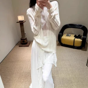 Soft Sle White Hollow out Knitted round Ne Cover up Women's Cotton T-irt Thin Autumn Faion from China Full Range Size - AliExpress Sweaters&Jumpers