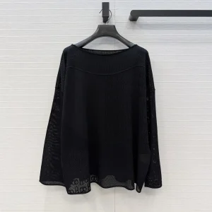New Spring Fashion Elegant Lady Loose Knitted Pullover Women Solid Color Jacquard Slash Neck Long Sleeve Hollow Out Sweater - AliExpress Sweaters&Jumpers