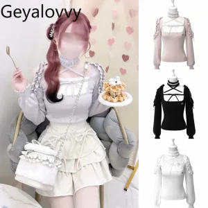 Japanese Style Halter Neck Off-shoulder Knit Top Long Sleeve Pullover Sweater Ruffle Cuff New Spring Autumn Women's Tops - AliExpress Sweaters&Jumpers
