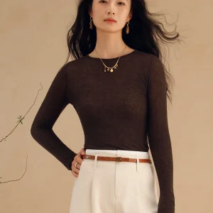 Women's round Ne Long Sve Base irt Silk Wool Blend Slim Fit Inner Wear Top Spring 2026 New Sle Soluble Camere Sweater - AliExpress Sweaters&Jumpers