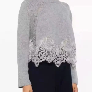 Women Lace Embroidery Knitted Pullover Spring 2026 Hollow Out Round Neck Long Sleeve Elegant Female Sweater - AliExpress Sweaters&Jumpers