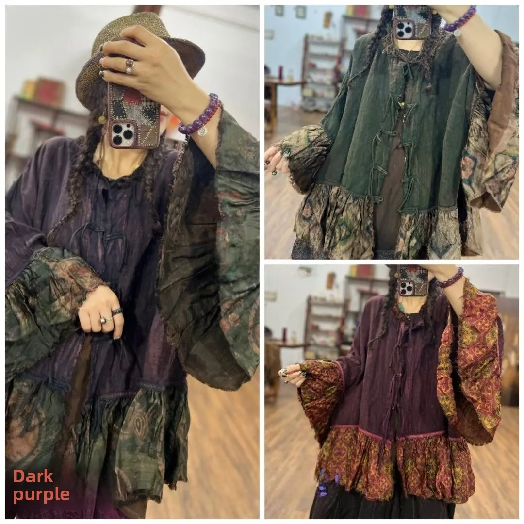 Creative Original Design Women's Autumn Silk Linen Gored Cardigan Loose Fit Long Sve Button up Top Ladies Faion - AliExpress Sweaters&Jumpers