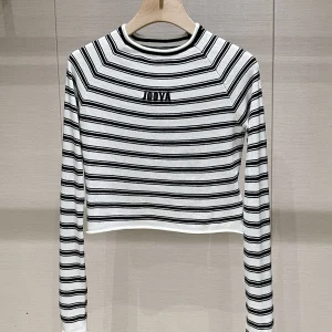 Ele Knitted Sweater ort Sle Long Sve f High Collar Striped Base Layer Top for Women Casual Luxury Winter Faion - AliExpress Sweaters&Jumpers