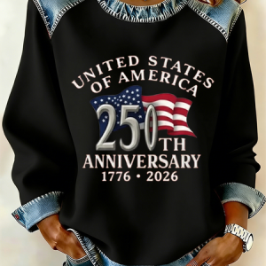 Women Text Letters Crew Neck Printing Vintage Spring/Fall Long Sleeve Sweatshirt, JustFashionNow Sweatshirts & Hoodies, color:Black|size:4XL