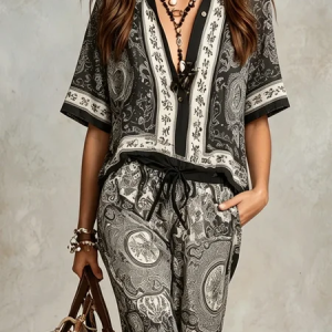 Casual Ethnic Shirt Collar Shirt, Blouses and Shirts, color:As Picture|size:XXL, Stylewe