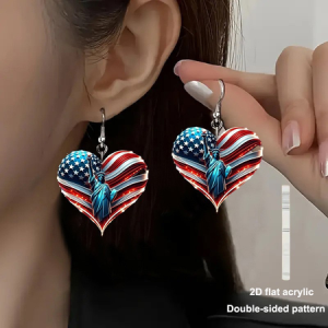 American Flag  Acrylic Material Eagle Old Gloray Earrings, JustFashionNow Earrings, color:Color5|size:One-size