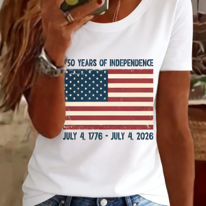 Women Letter Pattern Short Sleeve Tee T-shirt Crew Neck Casual Summer Top, JustFashionNow T-Shirts, color:White|size:5XL