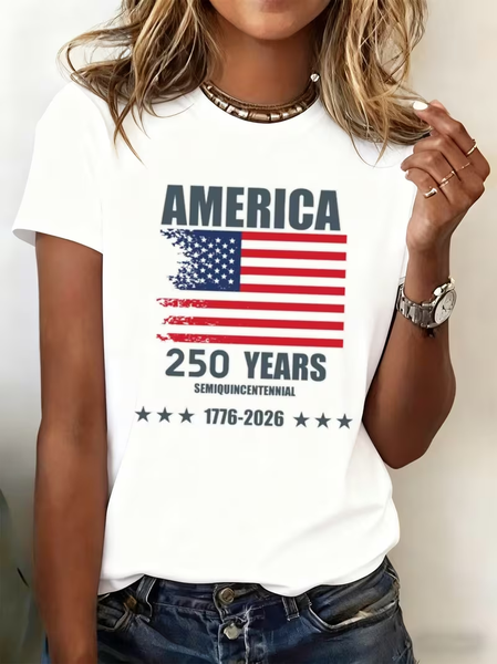 Women Text Letters Short Sleeve Tee T-shirt Crew Neck Printing Casual Graphic Tee Summer Top, JustFashionNow T-Shirts, color:White|size:XXL