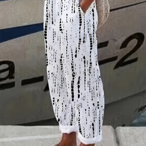 Women Striped Ankle Pants Pants Casual Spring/Fall Trousers, JustFashionNow Pants, color:White|size:XXL