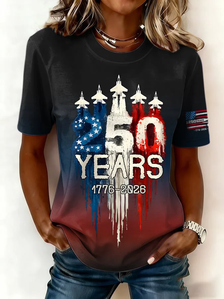 Women Text Letters Short Sleeve Tee T-shirt Crew Neck Printing Casual Graphic Tee Summer Top, JustFashionNow T-Shirts, color:Black|size:XXL - Image 3