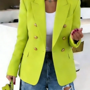 Urban X-Line Natural Regular Fit Lapel Collar Plain Daily Blazer, Blazers, color:Green|size:XXL, Stylewe