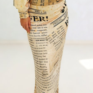 Urban Printing Letter Pattern Maxi Skirt, Skirts, color:As Picture|size:XXL, Stylewe