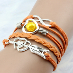 Multi layered Romantic bracelet, JustFashionNow Bracelets, color:Orange