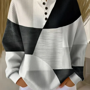 Women Abstract Crew Neck Printing Casual Spring/Fall Long Sleeve Sweatshirt, JustFashionNow Sweatshirts & Hoodies, color:Black|size:5XL