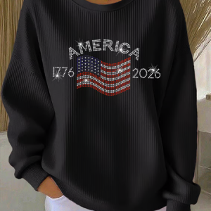 Women Text Letters Crew Neck Printing Casual Spring/Fall Long Sleeve Sweatshirt, JustFashionNow Sweatshirts & Hoodies, color:Black|size:5XL