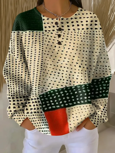 Women Abstract Crew Neck Printing Casual Spring/Fall Long Sleeve Sweatshirt, JustFashionNow Sweatshirts & Hoodies, color:As Picture|size:XXL