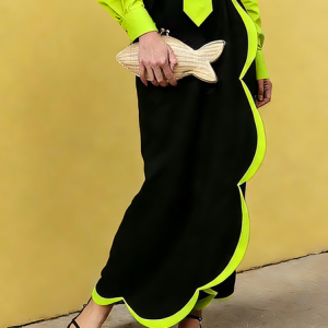 Elegant Split Joint Color Block Maxi Skirt, Skirts, color:Green|size:XXL, Stylewe