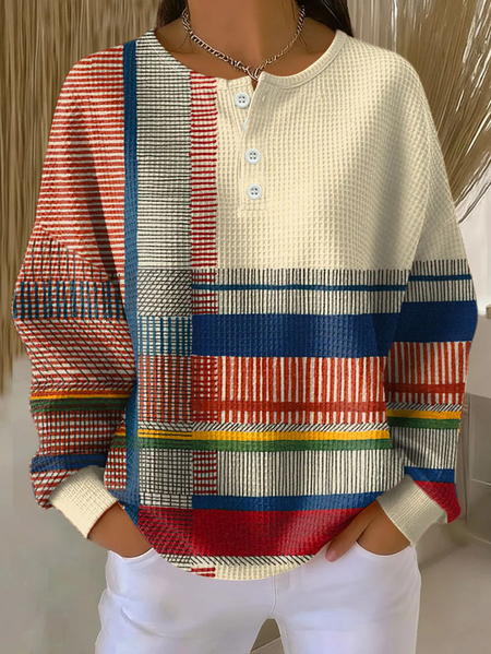 Women Abstract Crew Neck Printing Casual Spring/Fall Long Sleeve Sweatshirt, JustFashionNow Sweatshirts & Hoodies, color:As Picture|size:5XL - Image 10
