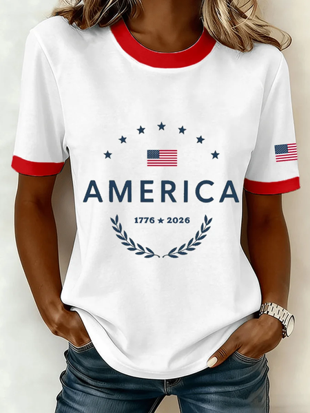 Women Text Letters Short Sleeve Tee T-shirt Crew Neck Printing Casual Graphic Tee Summer Top, JustFashionNow T-Shirts, color:White|size:XXL - Image 3