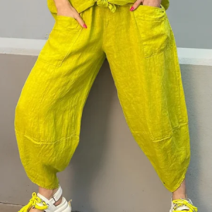 Cotton Casual Plain Harem Pants, Pants, color:Green|size:XXL, Stylewe