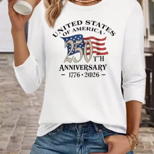 Women Text Letters Long Sleeve Tee T-shirt Crew Neck Printing Casual Graphic Tee Spring/Fall Top, JustFashionNow T-Shirts, color:White|size:XXL