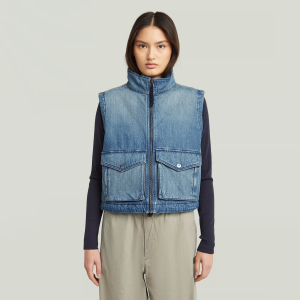 2-Pocket Padded Zip Vest - Medium blue - Women, Jackets and Blazers, G-Star RAW catalog