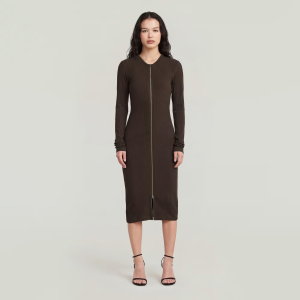 2 Way Slim Rib Dress - Brown - Women, Dresses, G-Star RAW catalog